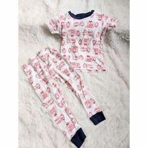 Carter's Red Fire Truck Pajama Set with Blue Accents
